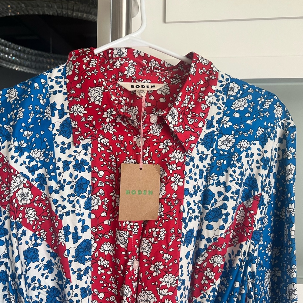 Boden 16 liberty maxi shirt dress